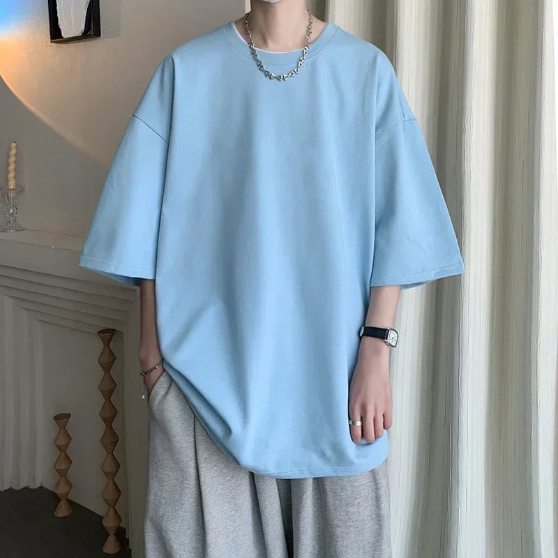 Oversized White Cotton Soft Boy T-Shirt
