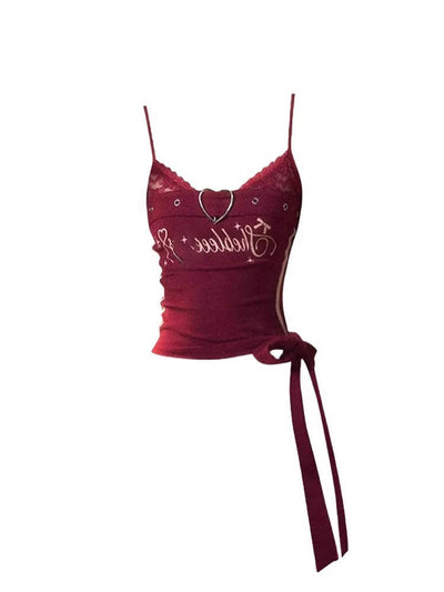 Y2k Cute Core Japanese Red Halter Top