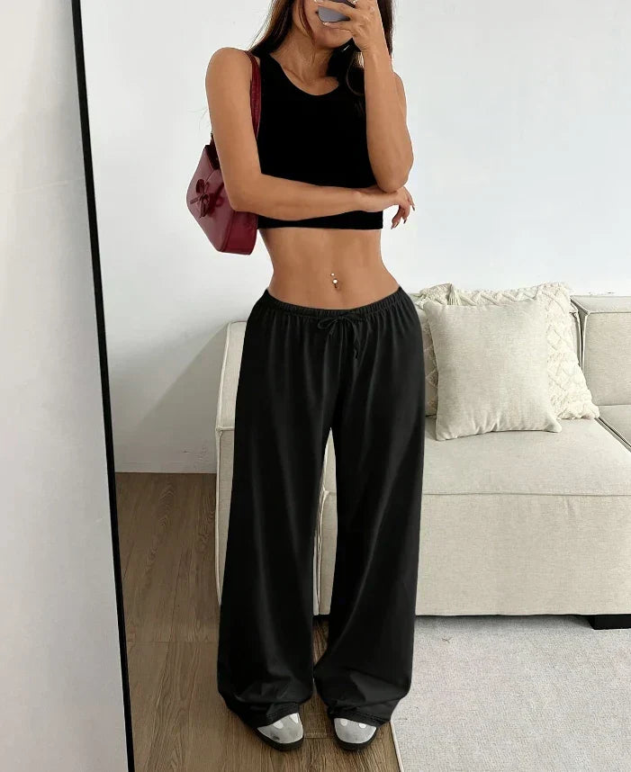 Low Rise Elastic Waist Pants