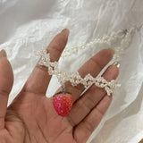 Couquette Sweet Strawberry Necklace