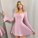 Coquette Core Long-Sleeve Mini Dress