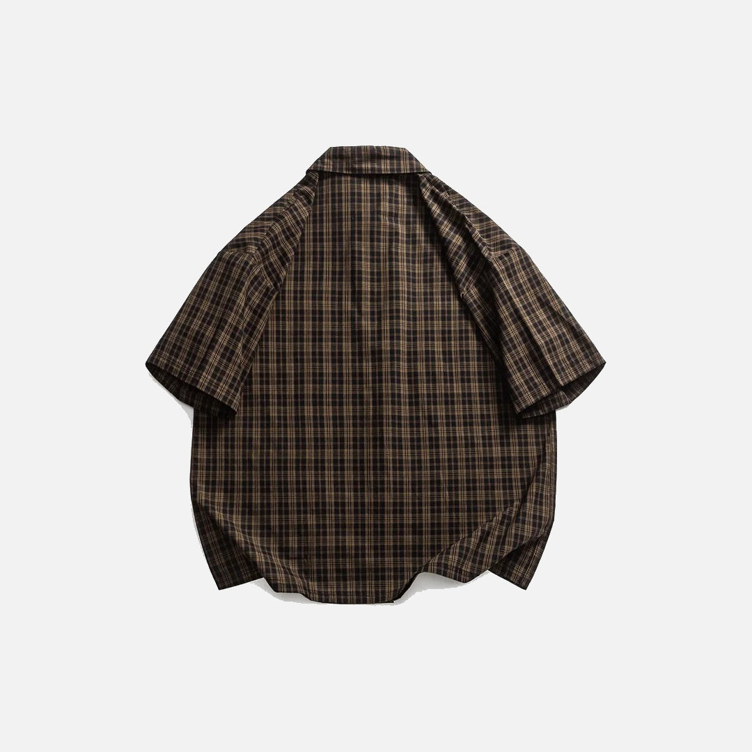 Camisa informal suelta de algodón puro a cuadros