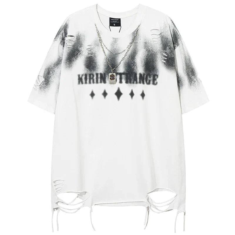 Distressed Crew Neck T-Shirt