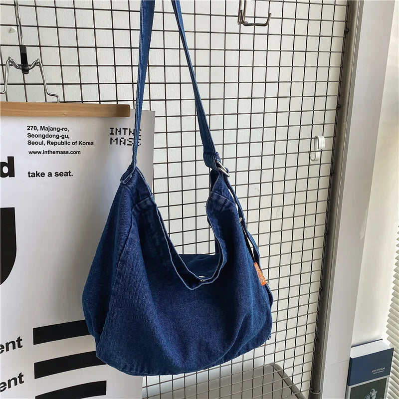 Vintage Denim Shoulder Bag