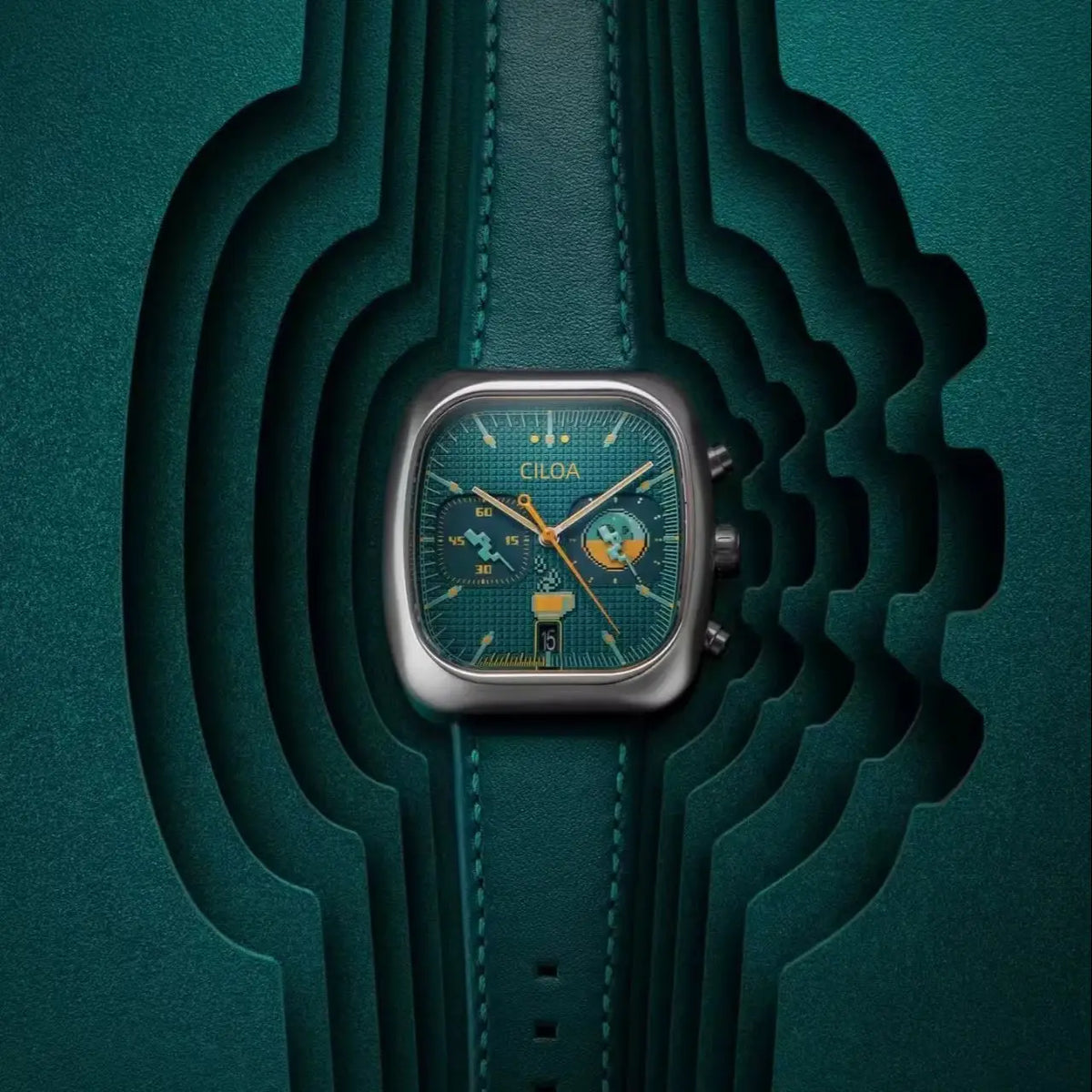 Herrenuhr Marke quadratische Quarzuhr wasserdichte leuchtende Lederarmband Sportuhr Herrenuhr Herrenuhr