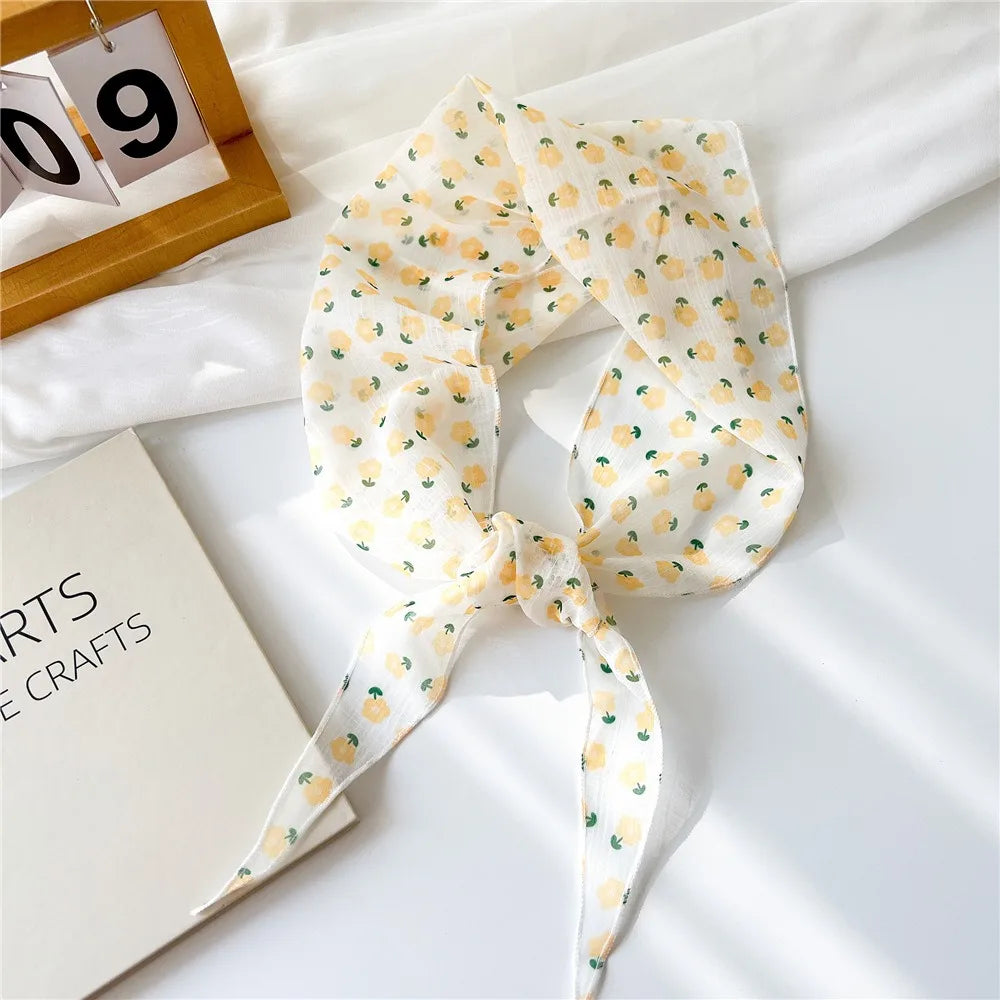 Floral Silk Triangle Headband
