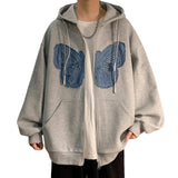 Autumn Grunge Style Butterfly Print Hoodie