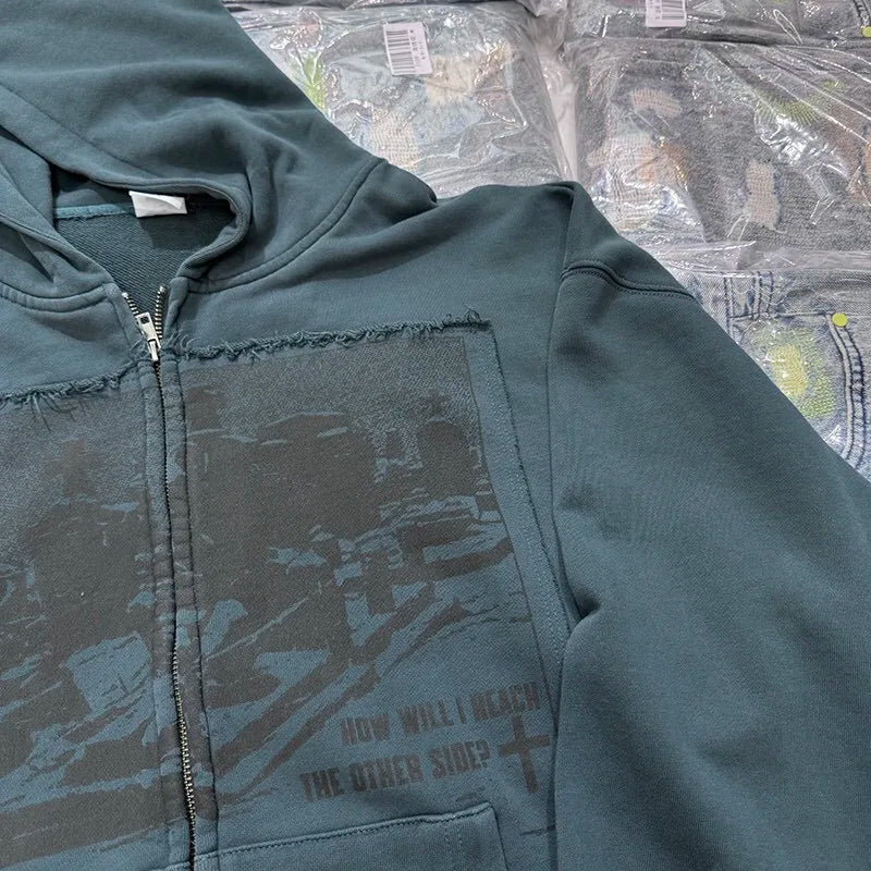 Cozy Cotton Dark Zipper Hoodie