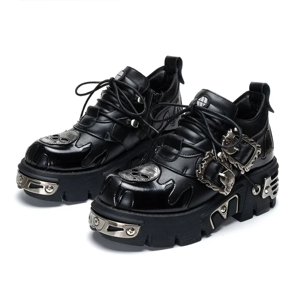 Vintage Dark Punk Lederschuhe