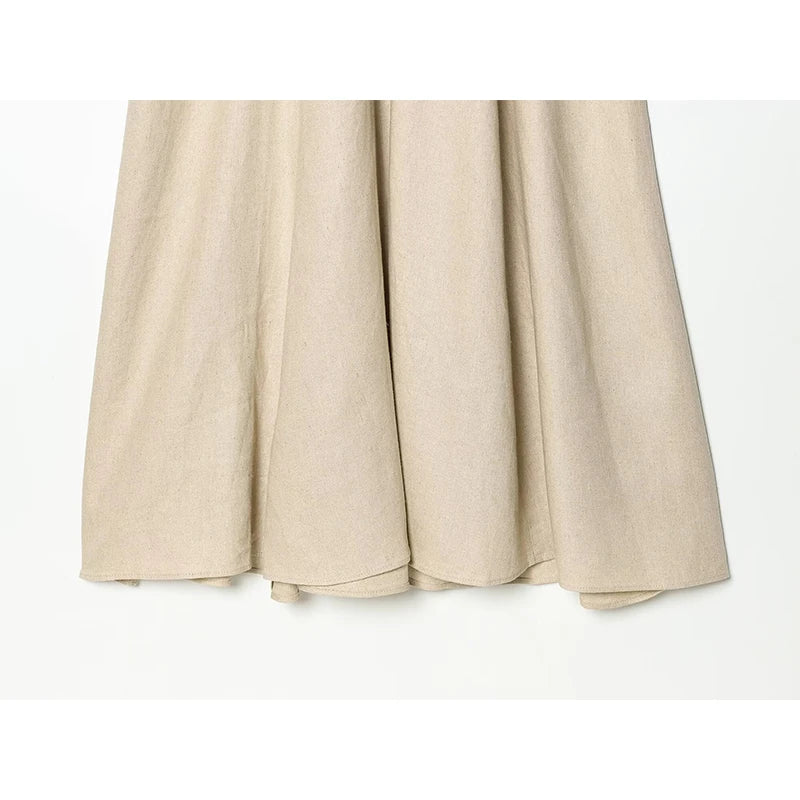 Solid V Neck Puff Sleeve Midi Dress