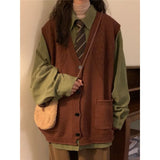 Dark Academia Sleeveless Cardigan
