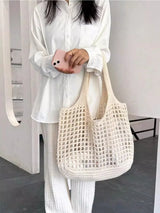 Hollow Out Woven Knitted Shoulder Bag