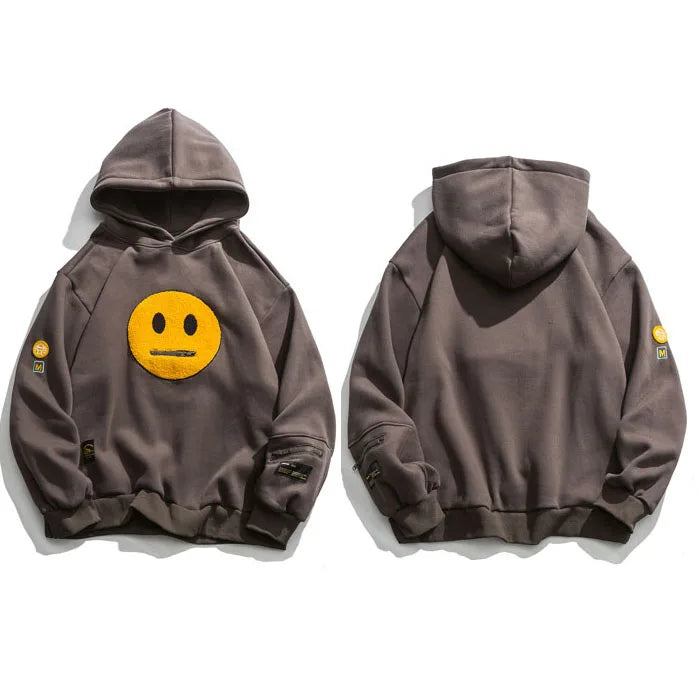 Basic Color Smiley Face Hoodie