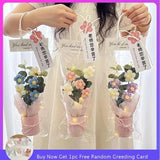 Crochet Flower Bouquet With LED Light String Gift