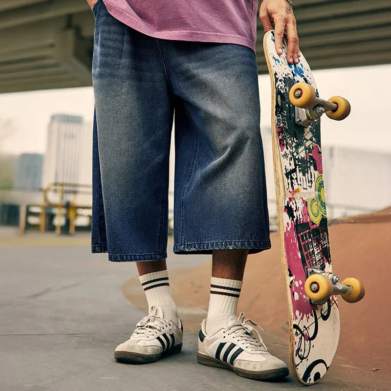 Faux Two-Tone-Denim-Jorts