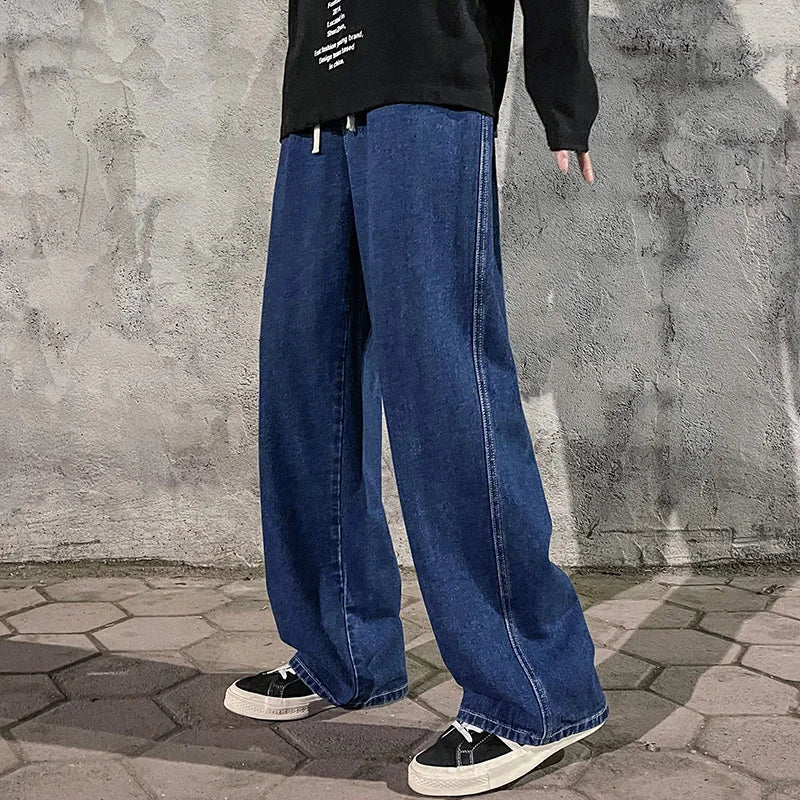 Solid Color Straight Leg Jeans