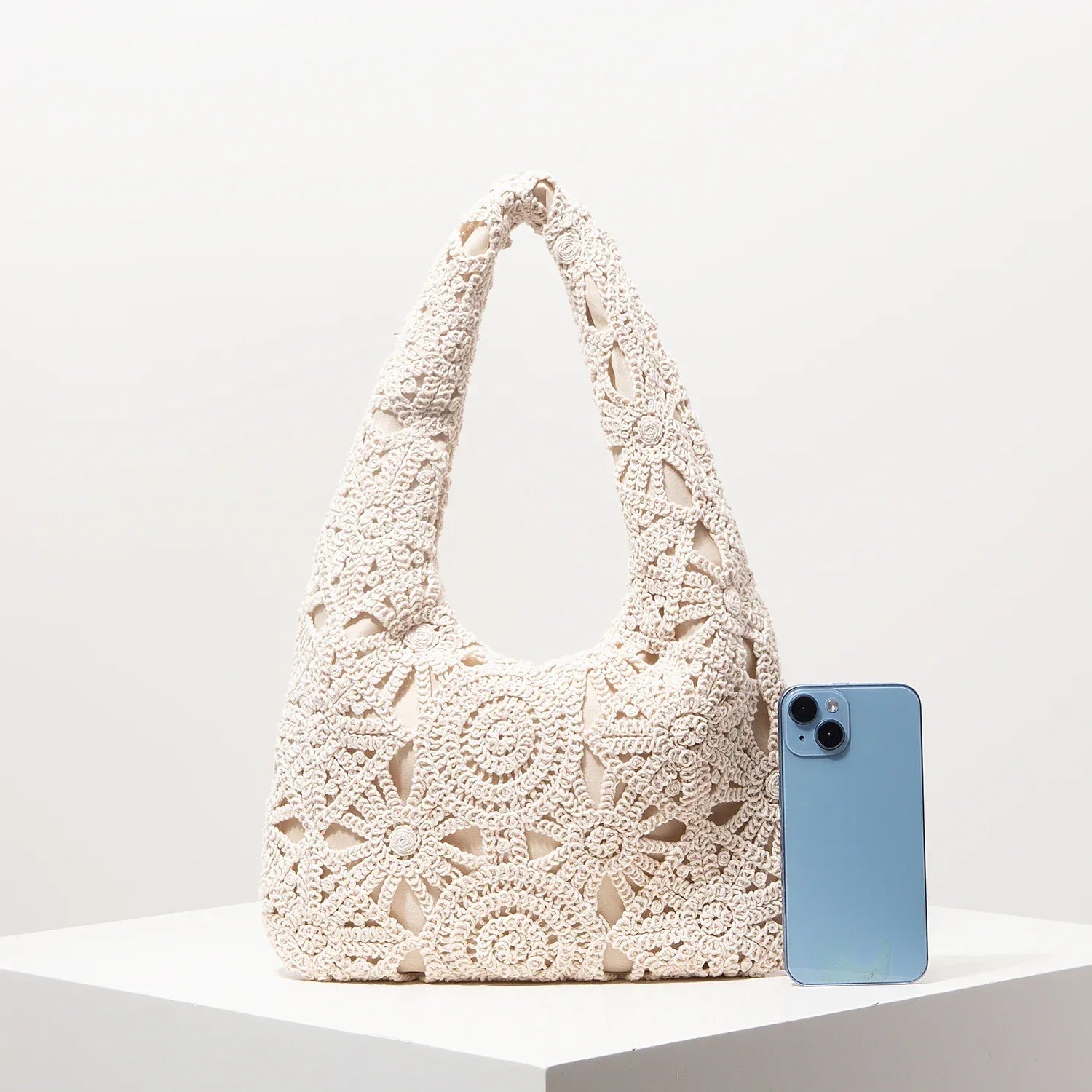 Bolso de Hombro de Patrón Vintage Calado