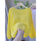 Handmade Hollowed Out Knitted Crochet Loose Sweater