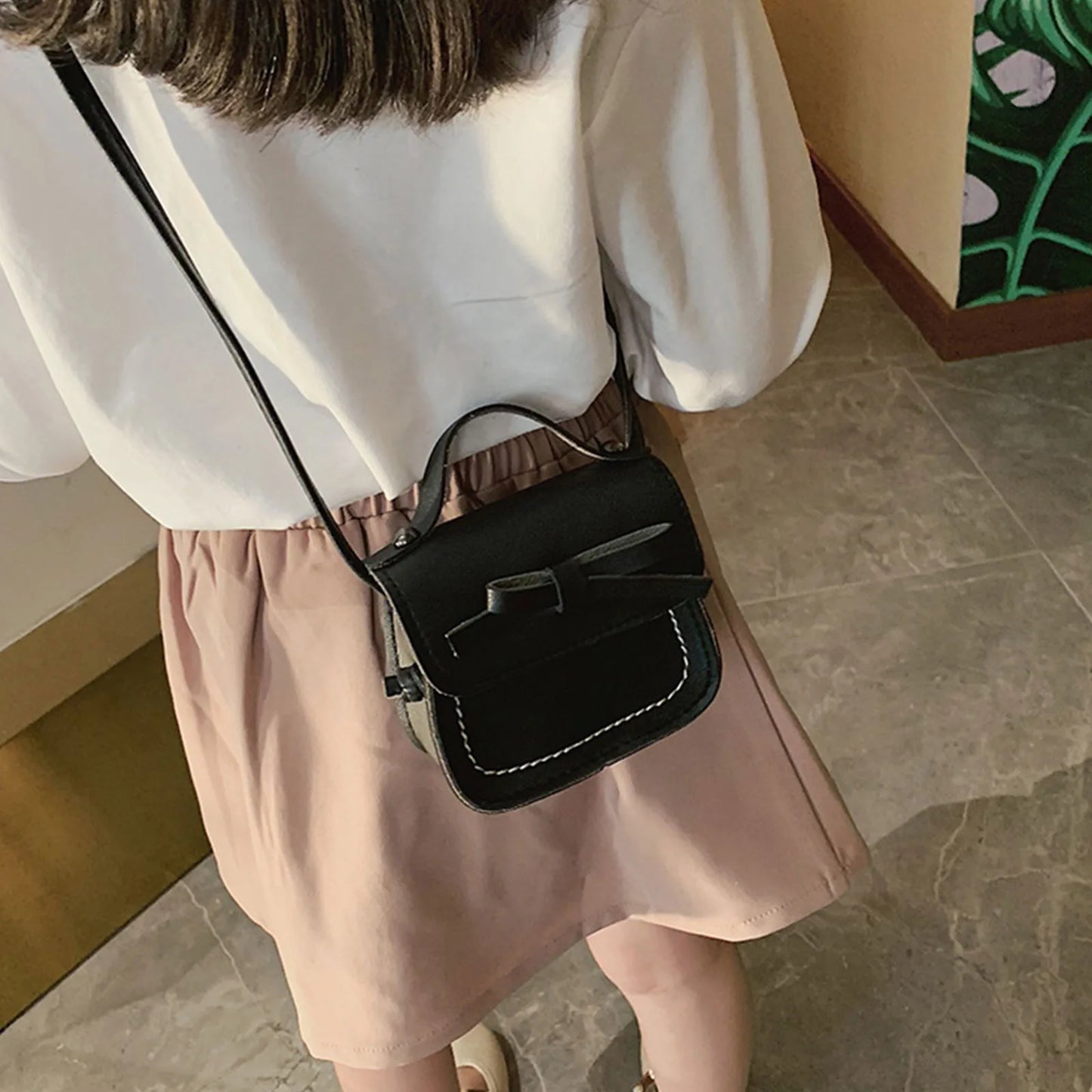Cute Leather Bow Messenger Bag