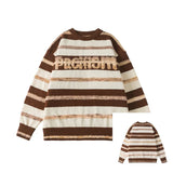 Gestreifter lockerer Winter-Kuschelpullover