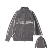 Luxury Oversized Knitted Zip-Up Sweatshirt