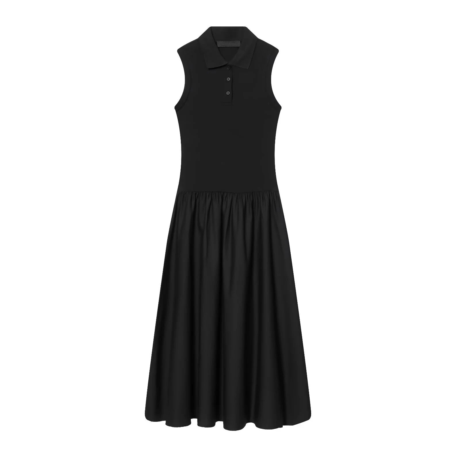 Elegant Black Long Tank Dress