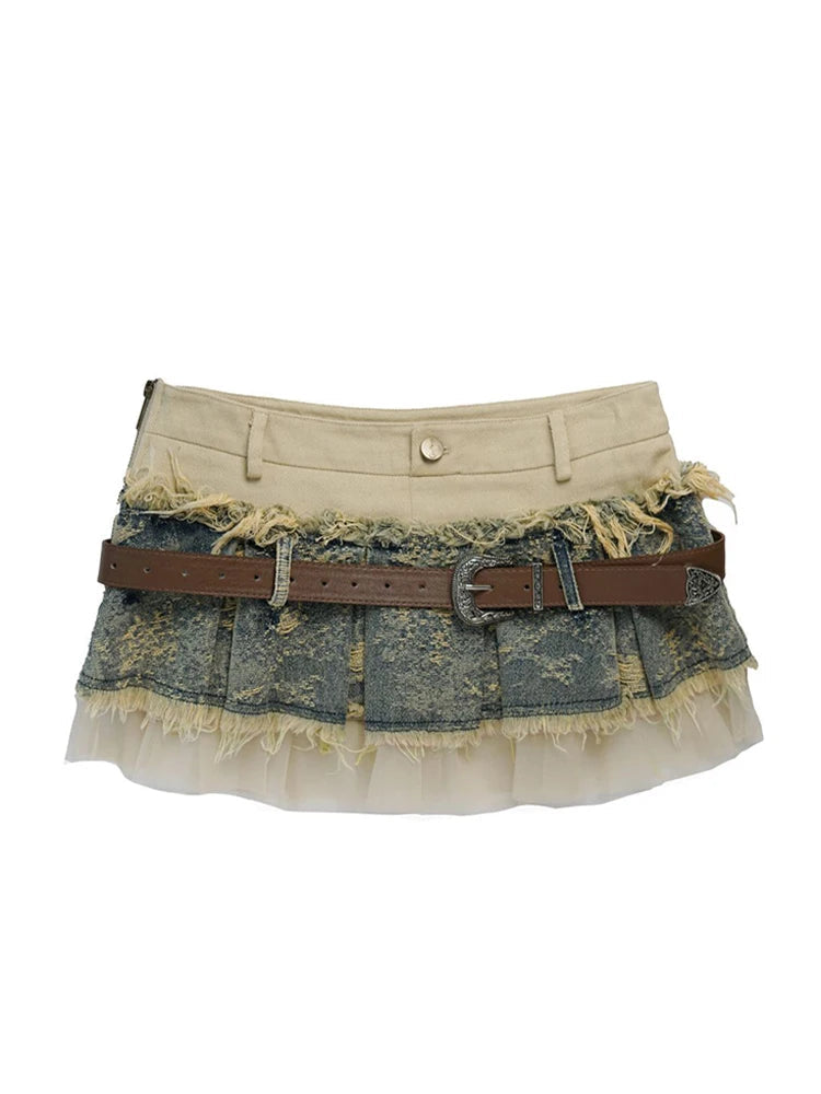 Japanese Y2k Aesthetic Mini Denim Skirt