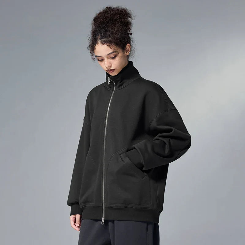 Stehkragen Winterfleece Windbreaker Jacke