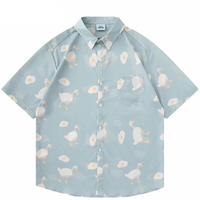 Camiseta de manga corta con diseño de huevo de pato divertido y Weird Core