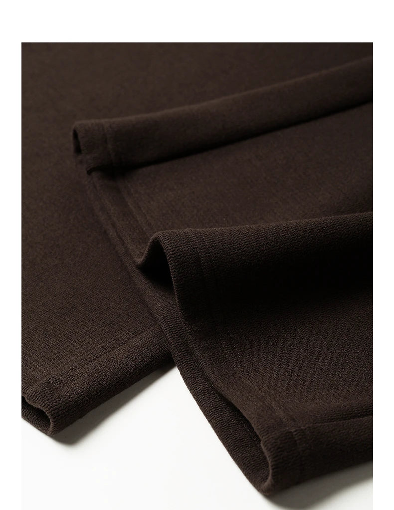 Elastic Waist Cashmere Straight Leg Pants