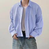Striped Lapel Long Sleeve Shirt