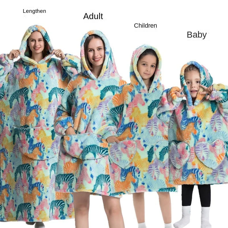 Family Oversize Sherpa Blanket Hoodie