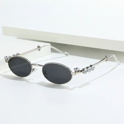Bling Rhinestone Oval Sunglasses