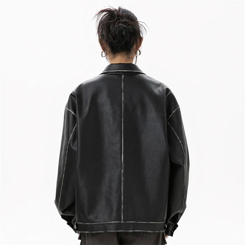 Cyberpunk Black Leather Women's Jacket