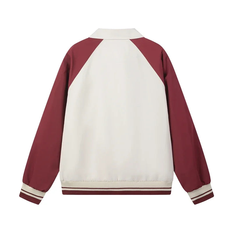 Sports Striped Patchwork Varsity Jacket