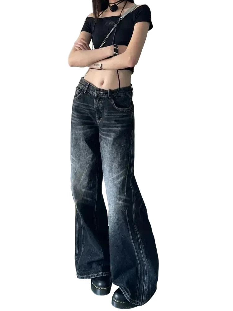Acubi Black Vintage High Waist Jeans