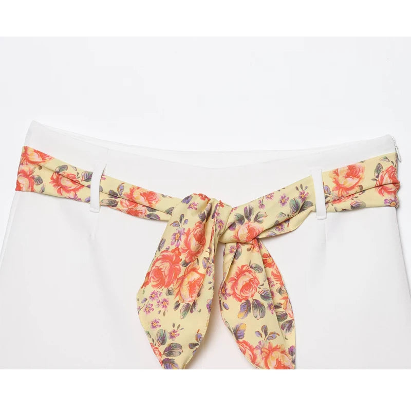 Scarf Belted Women's Set