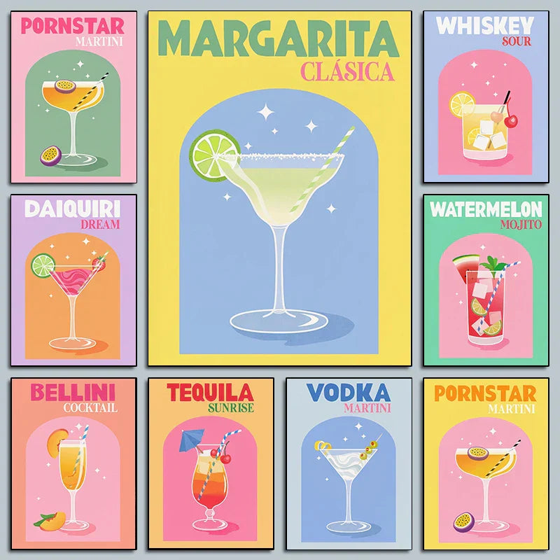 Colorful Cocktail Drinks Posters