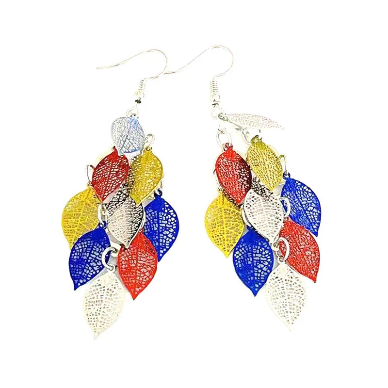 Vintage Hollow Leaves Shiny Earrings