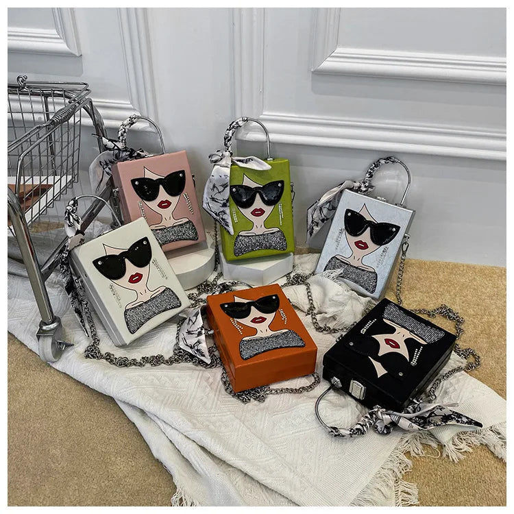 Glasses Beauty Girl Shoulder Bag