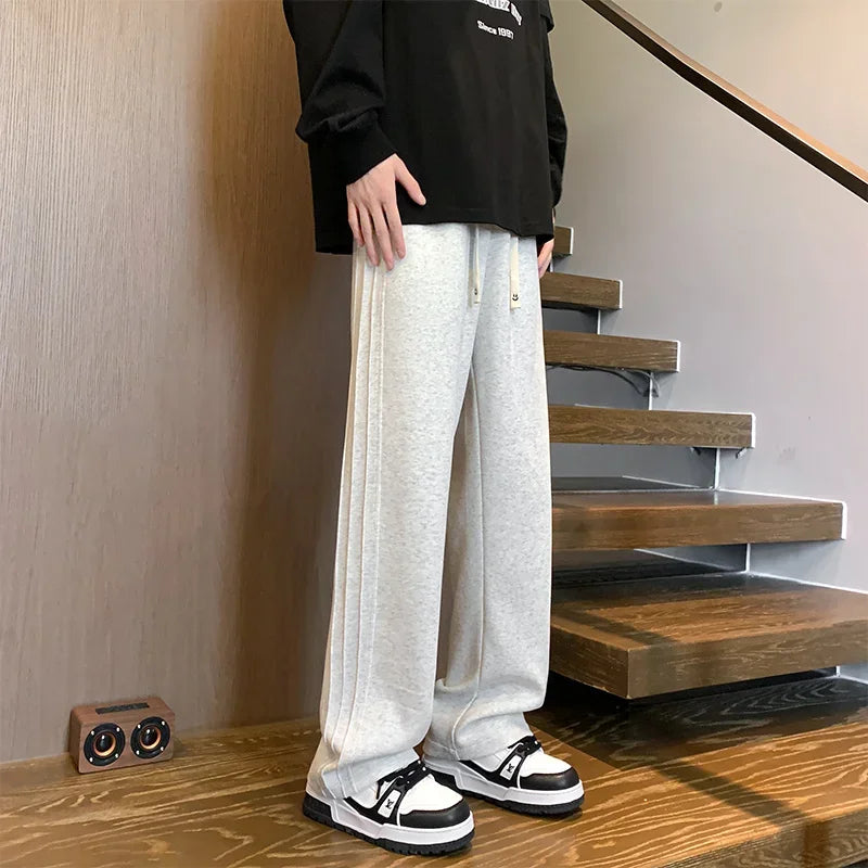 Straight Leg Stripped Drawstring Sweatpants