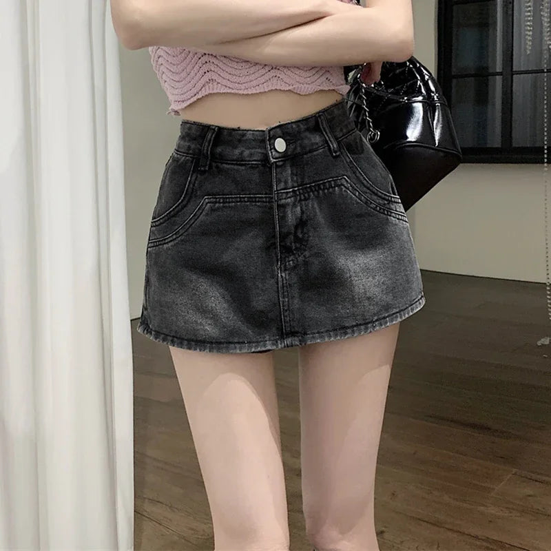 High Waist Vintage Denim Skirts