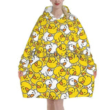 Yellow Cartoon Ducks Oversized Blanket Hoodie