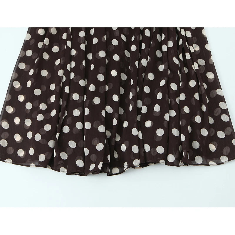 Sexy Polka Dot Patchwork Strapless Maxi Dresses