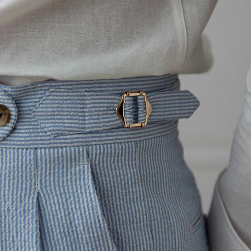 Men's Old Money Slim-fit Thin Blue Striped Pants