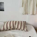 Solid Color Simple Striped Pillowcase