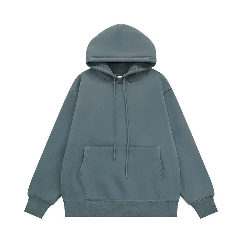 Sudadera con capucha gruesa de color liso