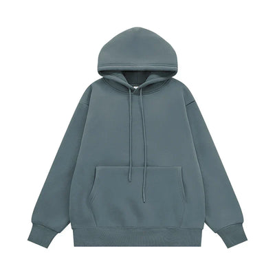 Sudadera con capucha gruesa de color liso