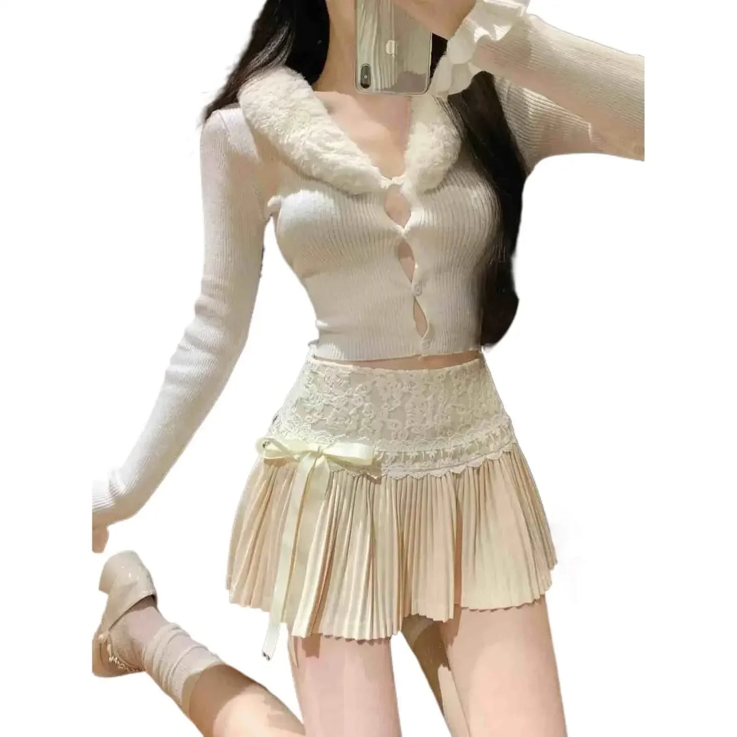 Coquette French Style Lace Mini Skirt