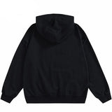Vintage Eyes Print Black Washed Hoodie